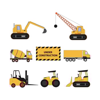 cute construction vehicle illustration design vector