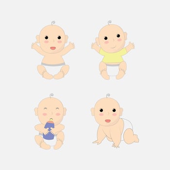 cute baby cartoon illustration vector