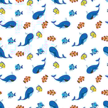 cute fish pattern design vector