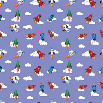 cute rocket pattern design vector