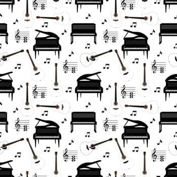 cute music pattern design vector