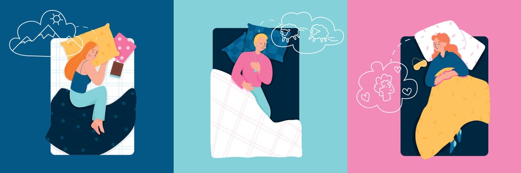 Sleeping People Design Concept vector