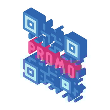 qr code isometric icon vector illustration