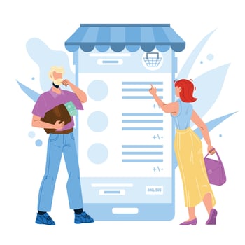Online Payment Service App Using People Vector