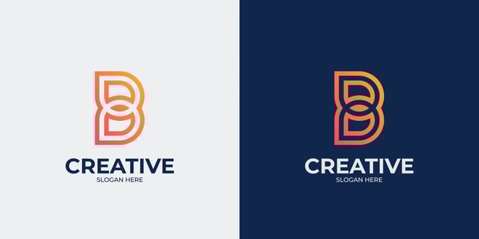 set of letter B and abstract logo vector