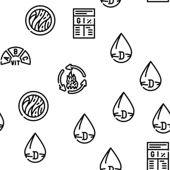 Nutrition Facts Diet Vector Seamless Pattern
