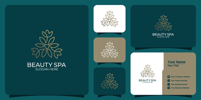 Hand drawn modern and feminine beauty template logo set vector