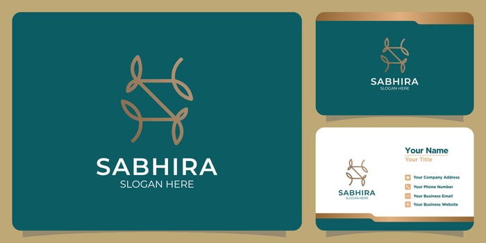 Set of feminine S letter template logos for hand drawn beauty and business cards vector