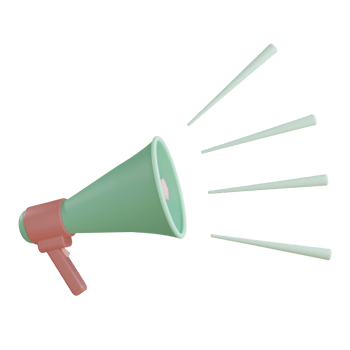 3d megaphone loudspeaker object with transparent background png