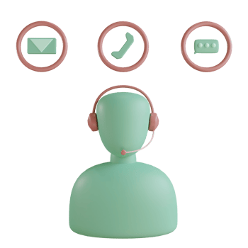 3d customer support object with transparent background png
