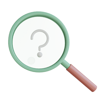 3d magnifying search object with transparent background png