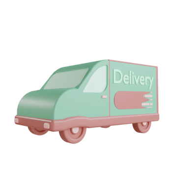 3d delivery car object with transparent background png