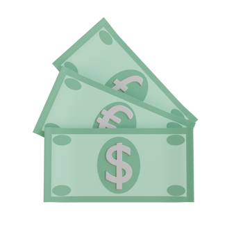 3d money object with transparent background png