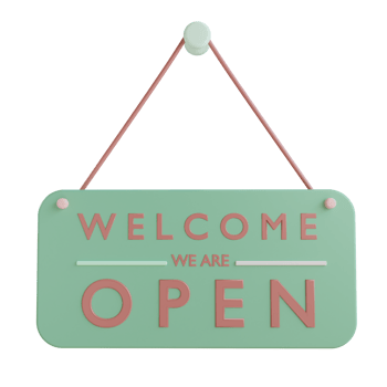3d open store tag object with transparent background png