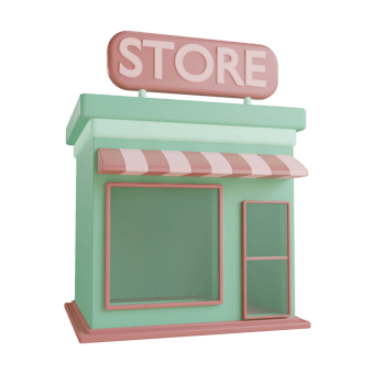 3d store object with transparent background png