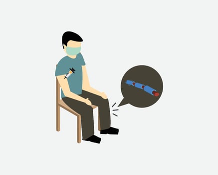 Guillain-Barre syndrome after receive covid 19 vaccine that effect your nerve cell in your leg vector
