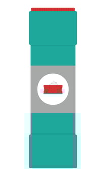 Cleaning powder in a container for cleaning the surfaces of the house. An abrasive for cleaning dirty, ingrained stains. Flat. Vector illustration