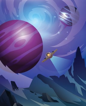 Science Fiction Background Design vector