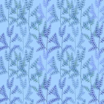 Seamless grass pattern. Herb on a blue background vector