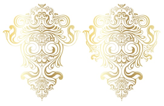 Vector damask vintage baroque scroll ornament swirl. Victorian monogram heraldic shield swirl.Retro floral leaf pattern border foliage antique  acanthus calligraphy engraved tattoo. Tile decor element