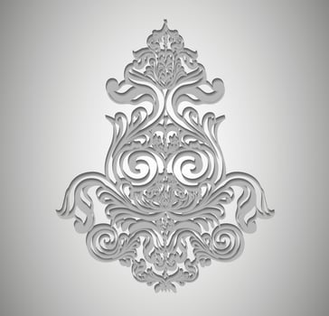 Vector damask vintage baroque scroll ornament swirl. Victorian monogram heraldic shield swirl.Retro floral leaf pattern border foliage antique  acanthus calligraphy engraved tattoo. Tile decor element