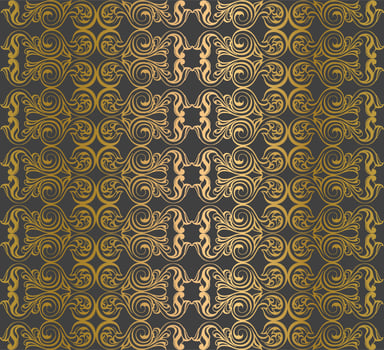 Vector damask vintage baroque scroll ornament swirl. Victorian monogram heraldic shield swirl. Retro floral leaf pattern border foliage antique  acanthus calligraphy engraved tattoo. Seamless pattern