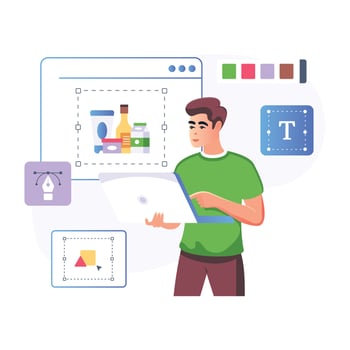 An editable flat illustration of packaging design vector