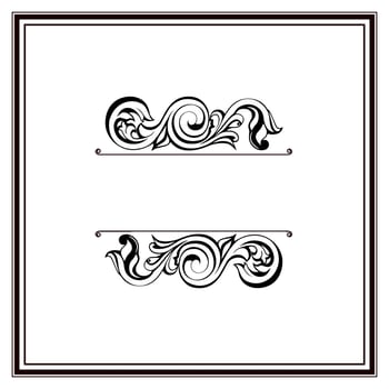 Vector damask vintage baroque scroll ornament swirl. Victorian monogram heraldic shield swirl.Retro floral leaf pattern border foliage antique  acanthus calligraphy engraved tattoo. Tile decor element