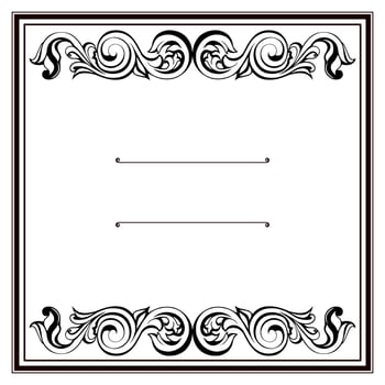 Vector damask vintage baroque scroll ornament swirl. Victorian monogram heraldic shield swirl.Retro floral leaf pattern border foliage antique  acanthus calligraphy engraved tattoo. Tile decor element