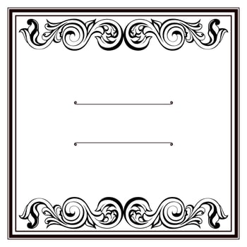 Vector damask vintage baroque scroll ornament swirl. Victorian monogram heraldic shield swirl.Retro floral leaf pattern border foliage antique  acanthus calligraphy engraved tattoo. Tile decor element