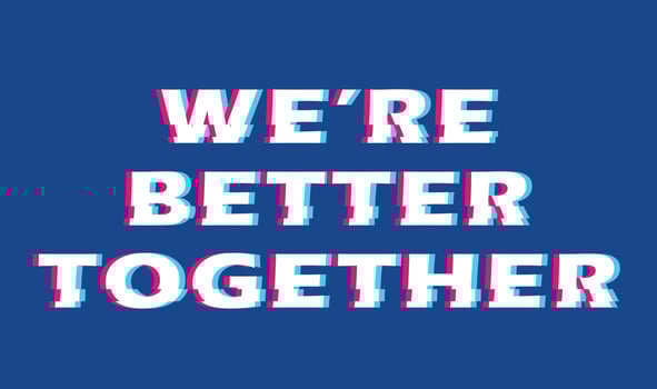 Text illustration for t-shirt or sticker. we're better together vector