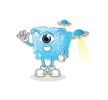 ice cube melted cartoon vector