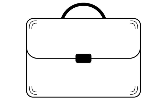 Hand drawn briefcase for a businessman. Bag for storing and carrying important documents. Doodle sketch. Vector illustration