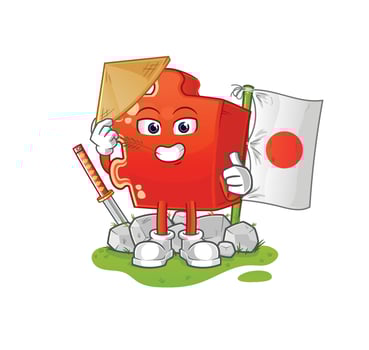 puzzle cartoon character. cartoon mascot vector illustration