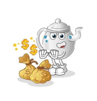 teapot cartoon character. cartoon mascot vector illustration