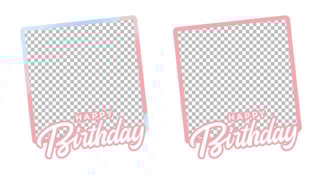 Happy Birthday Multicolor Photo frames, Happiness, Happy Birthday Pink Text Effect, Birthday Png Vector Illustration on White Background, Party Photo Frames, Pink Shade, Multicolor Photo Frames.