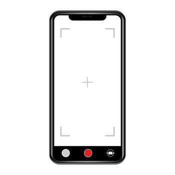 Smart mobile phone video recording Png transparent mockup vector