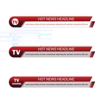 TV Channel live news headline with metallic red color shade, Live news headline with font design on colorful red metallic shade, Lower third headline for TV news. vector