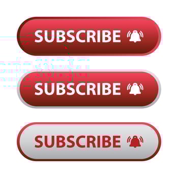 Red and ash Subscribe Button in Flat Style Vector Illustration, Simple metallic subscribe button with red and ash color background vector illustration with bell icon.