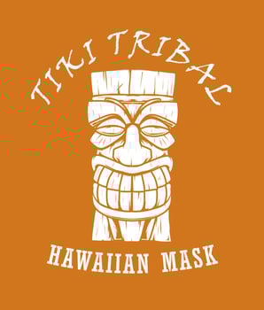 tiki tribal vector design, drawing style