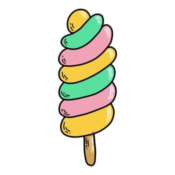 Vector illustration. Doodle ice cream isolated on white background.