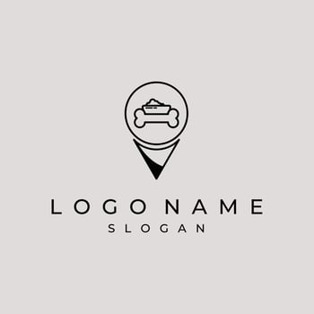 Dog Food Map Location Logo vector