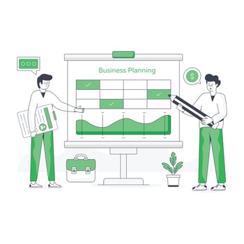 Modern flat illustration of business planning vector