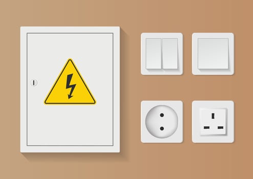 electrical safety panel vector