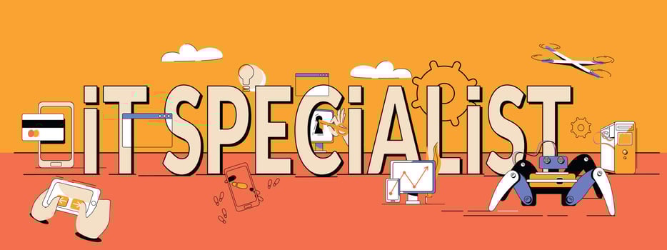 IT Specialist Text Composition vector