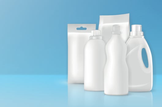Detergent Bottles Mockup Composition vector