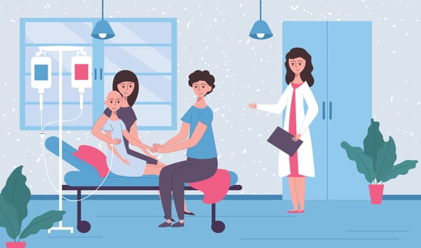 Child Oncologist Appointment Composition vector