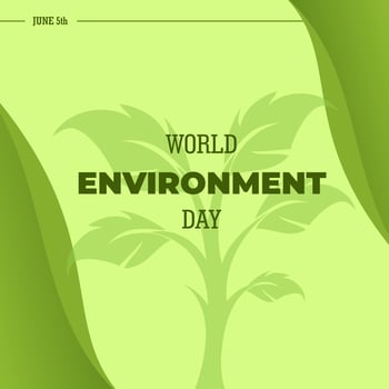 World Environment Day, Green Vector Design, Vector Illustration And Text