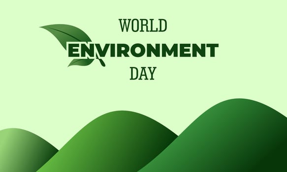 World Environment Day, Green Vector Design, Vector Illustration And Text