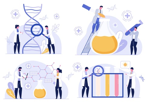 Laboratory test pharmaceutical development set vector
